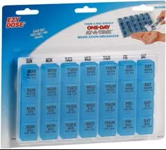 One-Day-At-A-Time Pill Organizer, 3/4 x 4-3/4 x 8 Inch, 1 Pack of 6