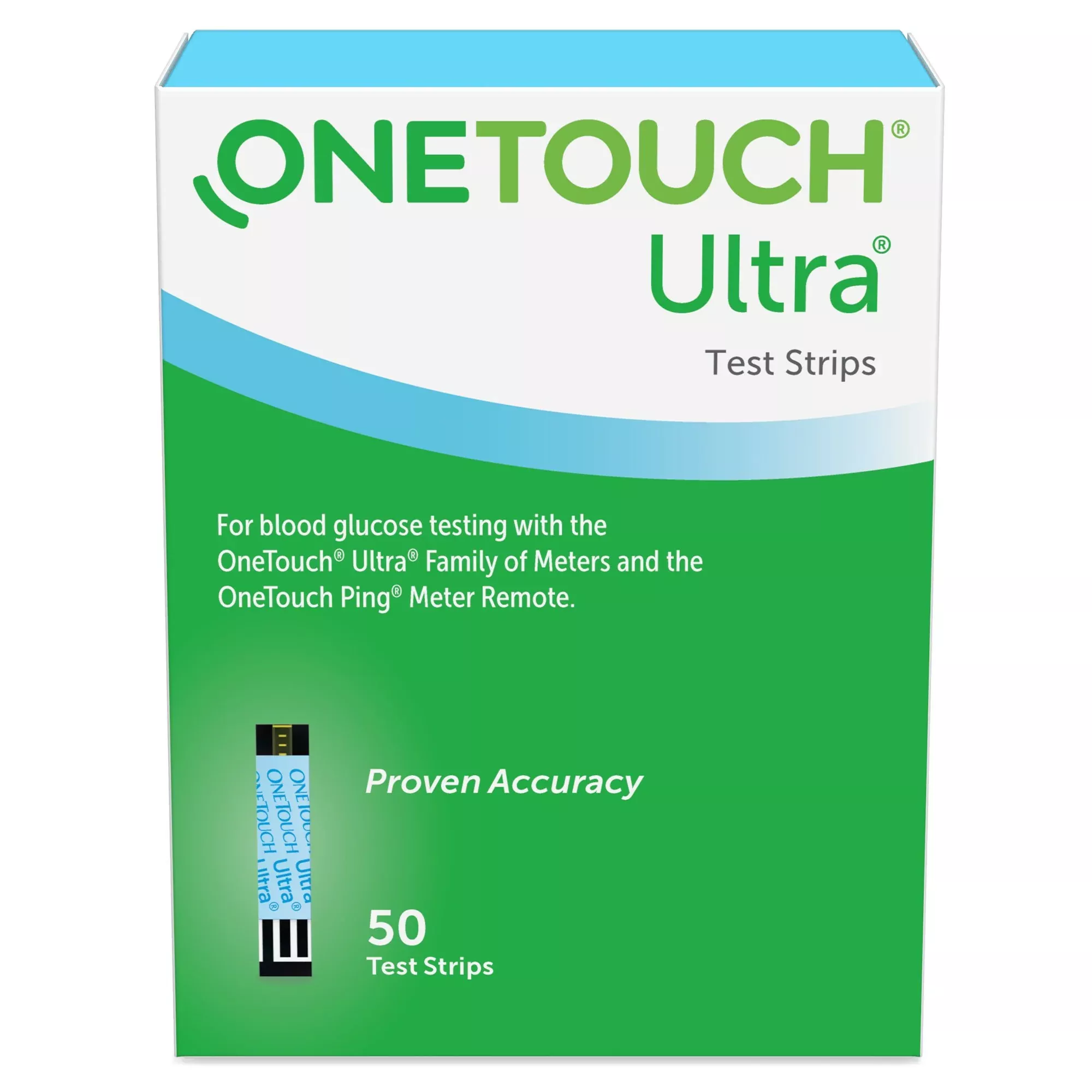 OneTouch Ultra Blue Blood Glucose Test Strip, 1 Box of 50