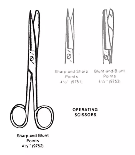 Operating Scissors- Sharp/Blunt- 4 1/2Straight