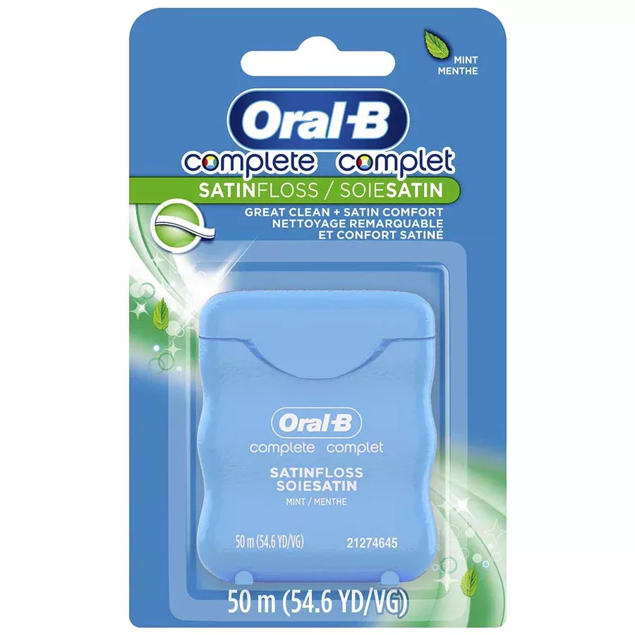 Oral-BComplete Satin Dental Floss with Mint Flavor 54 Yards