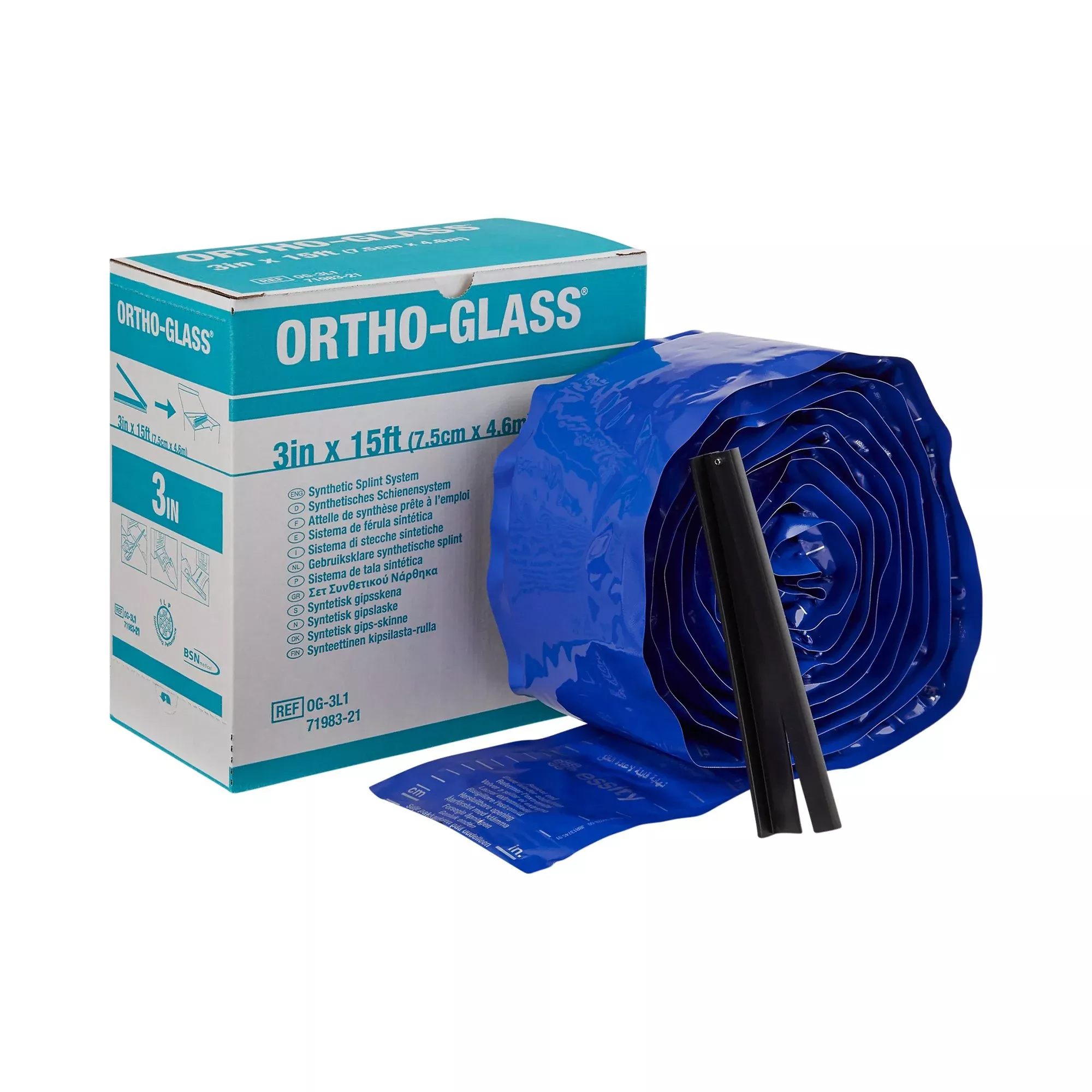 Ortho-Glass Splint Roll, White, 3 Inch x 5 Yard, 1 Case of 2