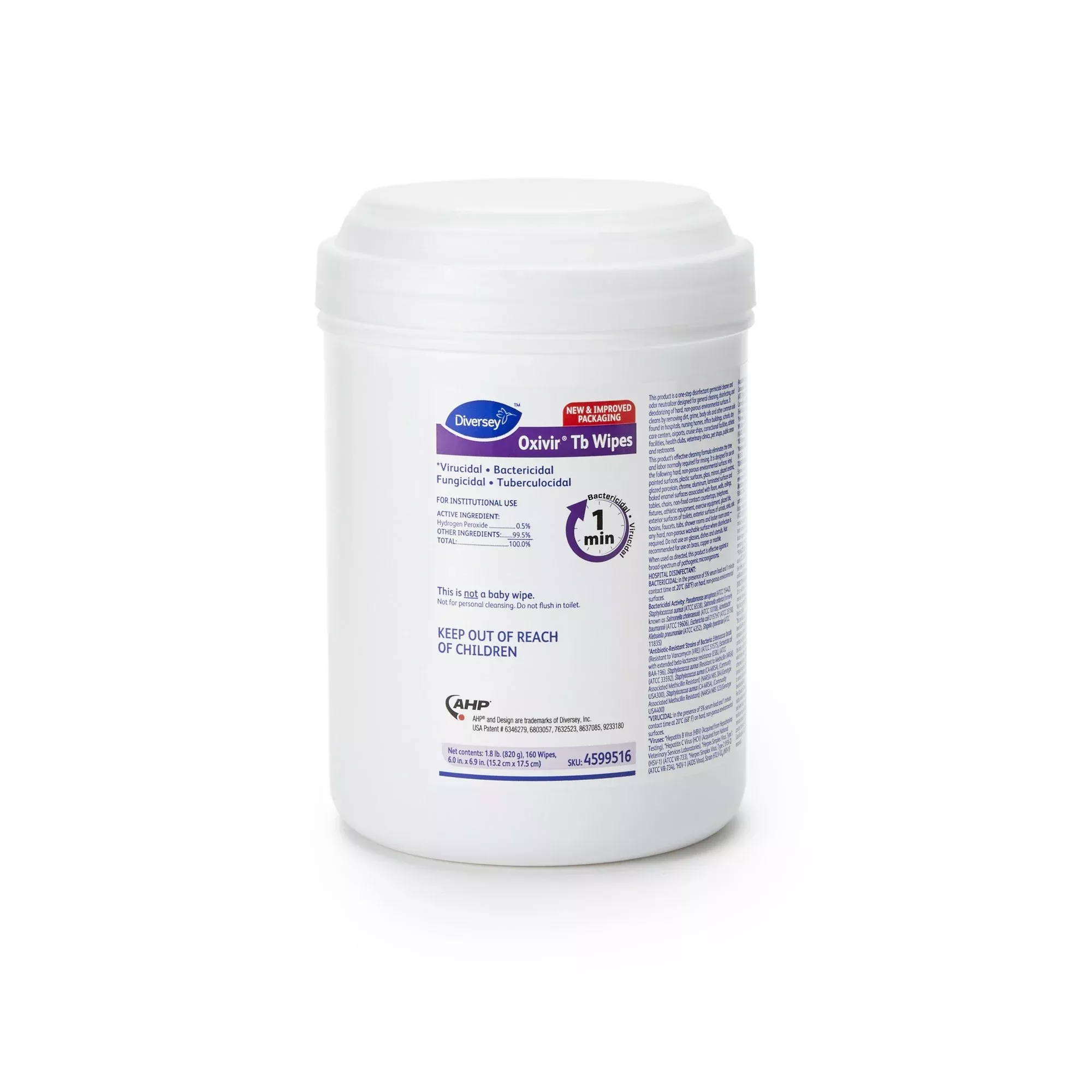 Oxivir Tb Surface Disinfectant Wipes, 1 Carton of 160