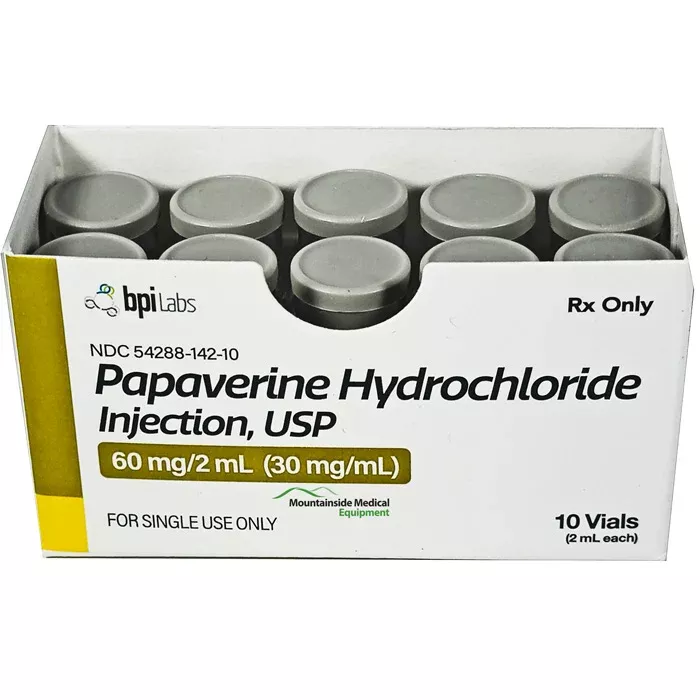 Papaverine HCL Injection Single-Dose Vials 2 mL x 10/Box by BPI Labs (RX)