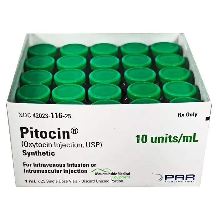 Pitocin Oxytocin Injection 10 Units Per mL Single-Dose Vials 1 mL x 25/Tray (Rx) Expiration Feb 2027