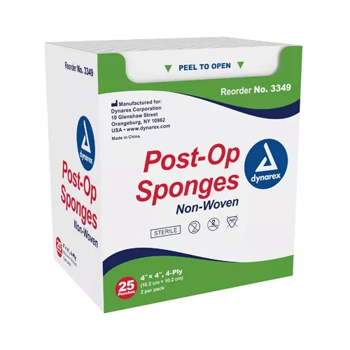 Post-Op Sponges Sterile 4x 4 8 ply25-2/pk