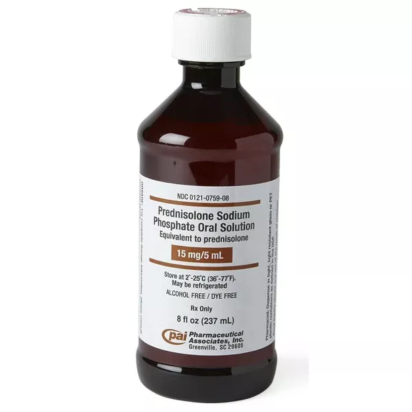 Prednisolone Sodium Phosphate Solution 15 mg / 5 mL Grape Flavor 237 mL (RX)