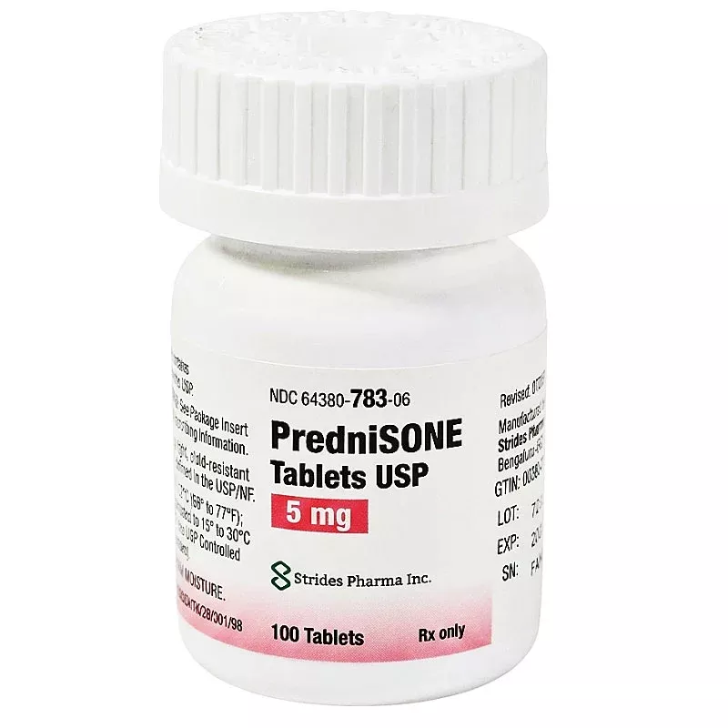 Prednisone 5mg Tablets USP 100 Count by Strides Pharma (Rx)