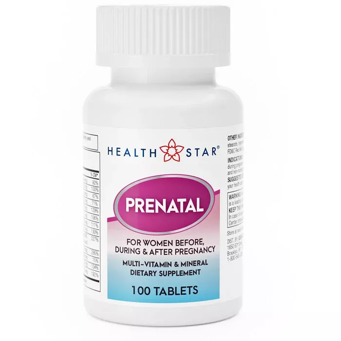 Prenatal Vitamin Supplement Tablets, 100/Bottle