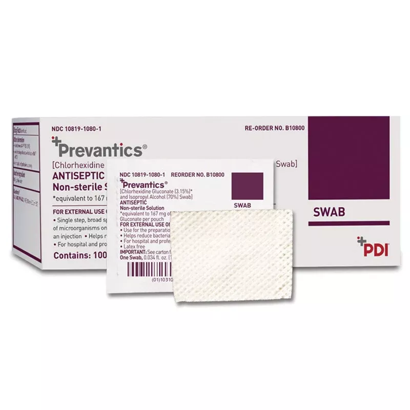 Prevantics Antiseptic Prep Pads with Chlorhexadine Gluconate and Isopropyl Alcohol