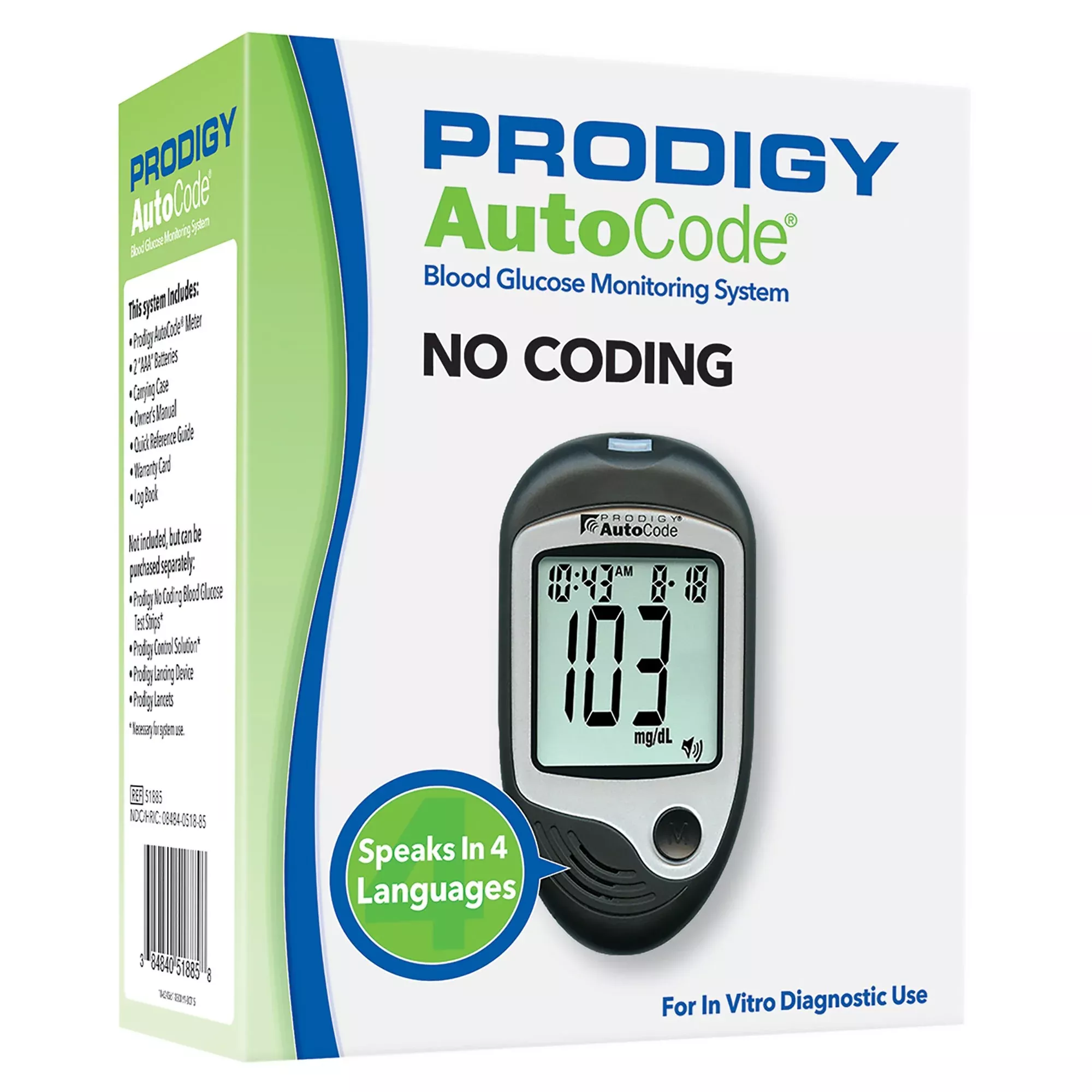 Prodigy AutoCode Blood Glucose Monitory System, 1 Each
