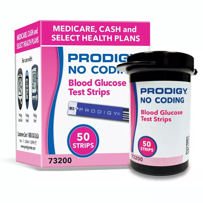 Prodigy Blood Glucose Test Strips, No Coding 50 Count
