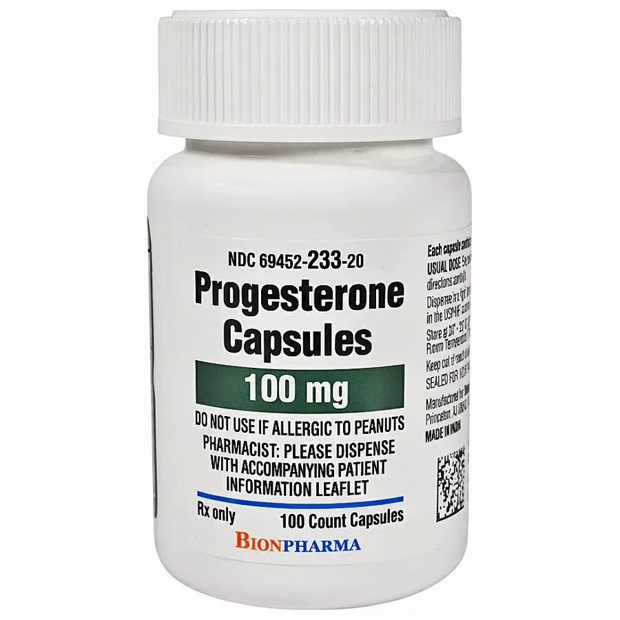 Progesterone Capsules 100 mg by Bionpharma 100 Count (RX)