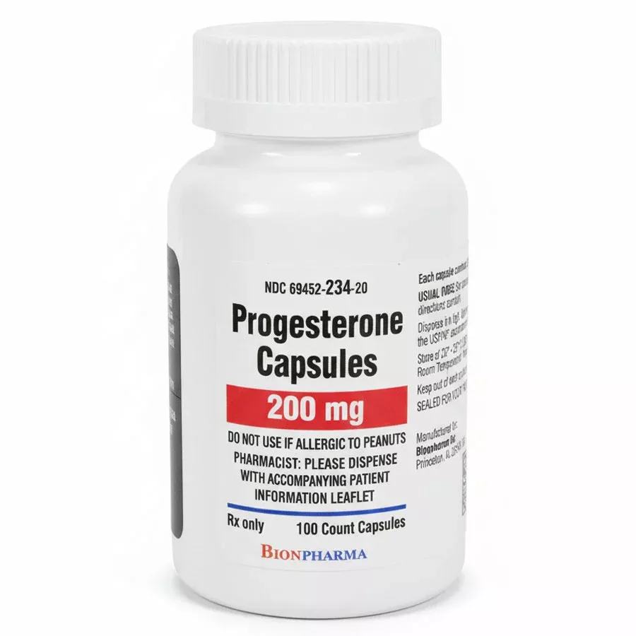 Progesterone Capsules 200 mg by Bionpharma 100 Count (RX)