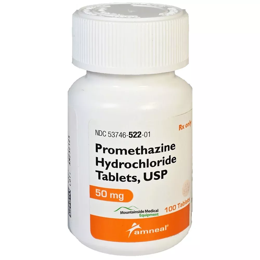 Promethazine HCl Tablets 50 mg by Amneal 100 Count (RX)