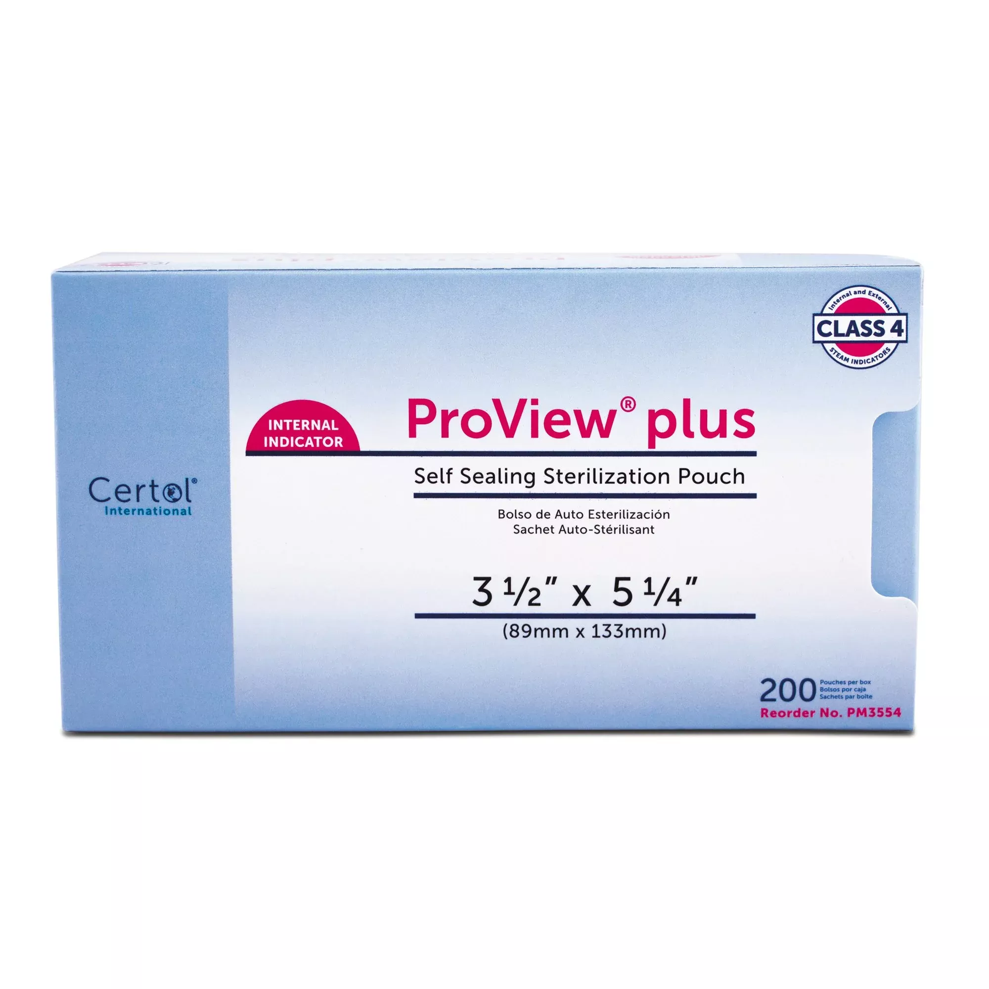 ProView plus Sterilization Pouch, 3-1/2 x 5-1/4 Inch, 1 Case of 1200
