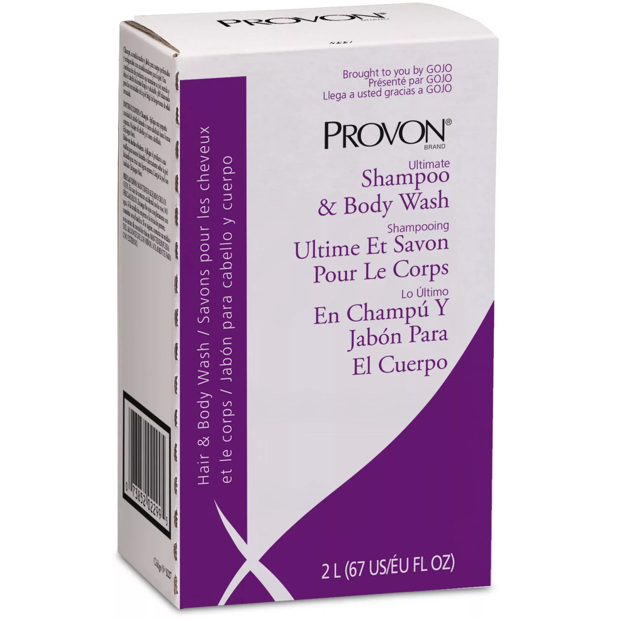 Provon Tearless Shampoo & Body Wash, Herbal Scent, 2000 mL Refill, 1 Case of 4