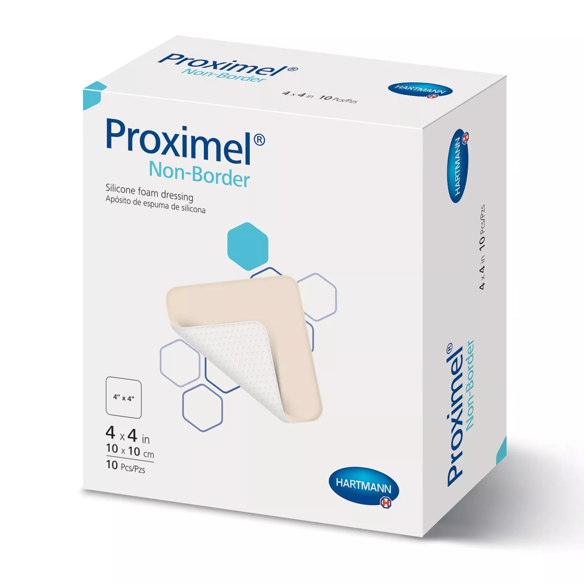 Proximel Silicone Foam Dressing, 4 x 4 Inch, 1 Box of 10