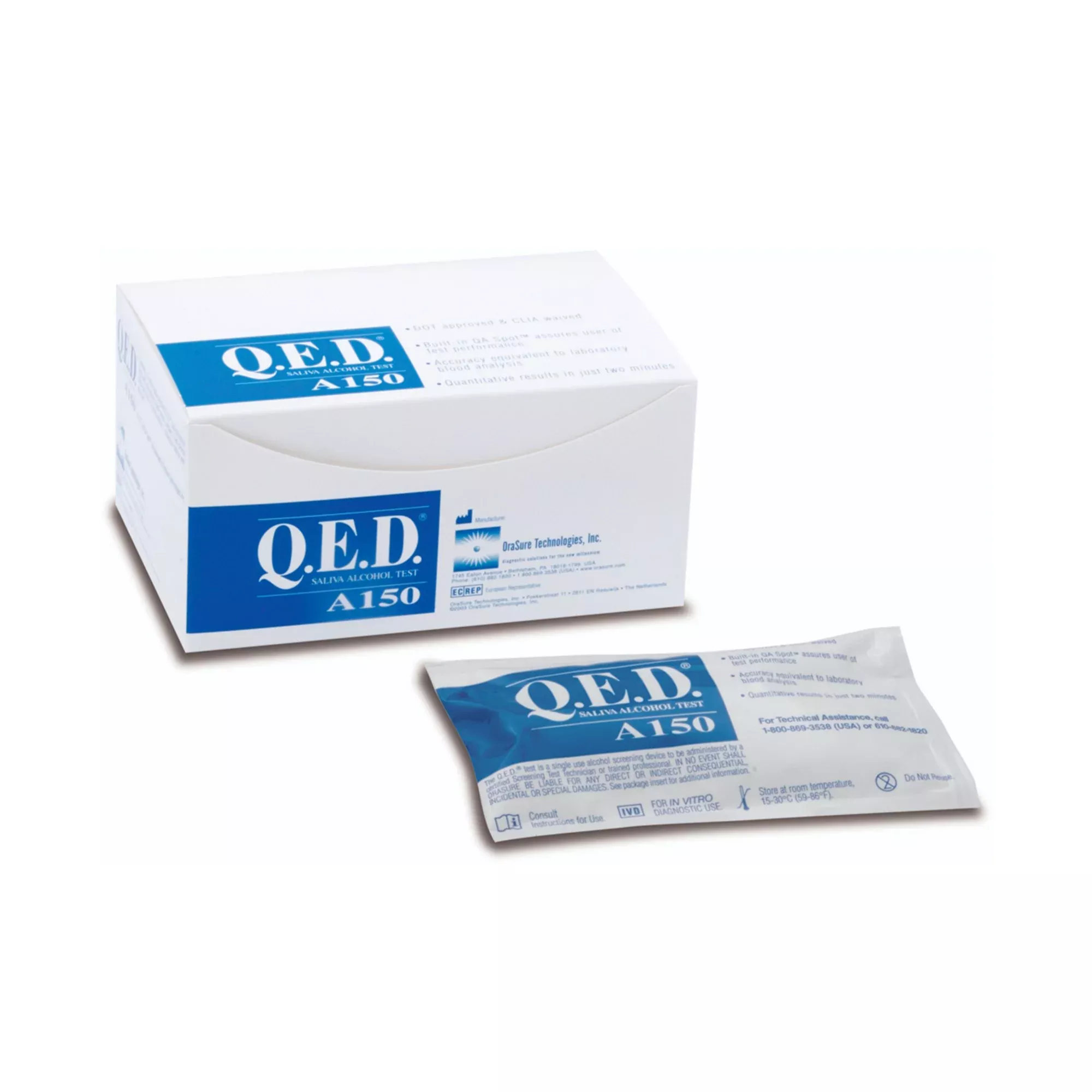 Q.E.D. Saliva Alcohol Test Rapid Test Kit, 1 Case of 30