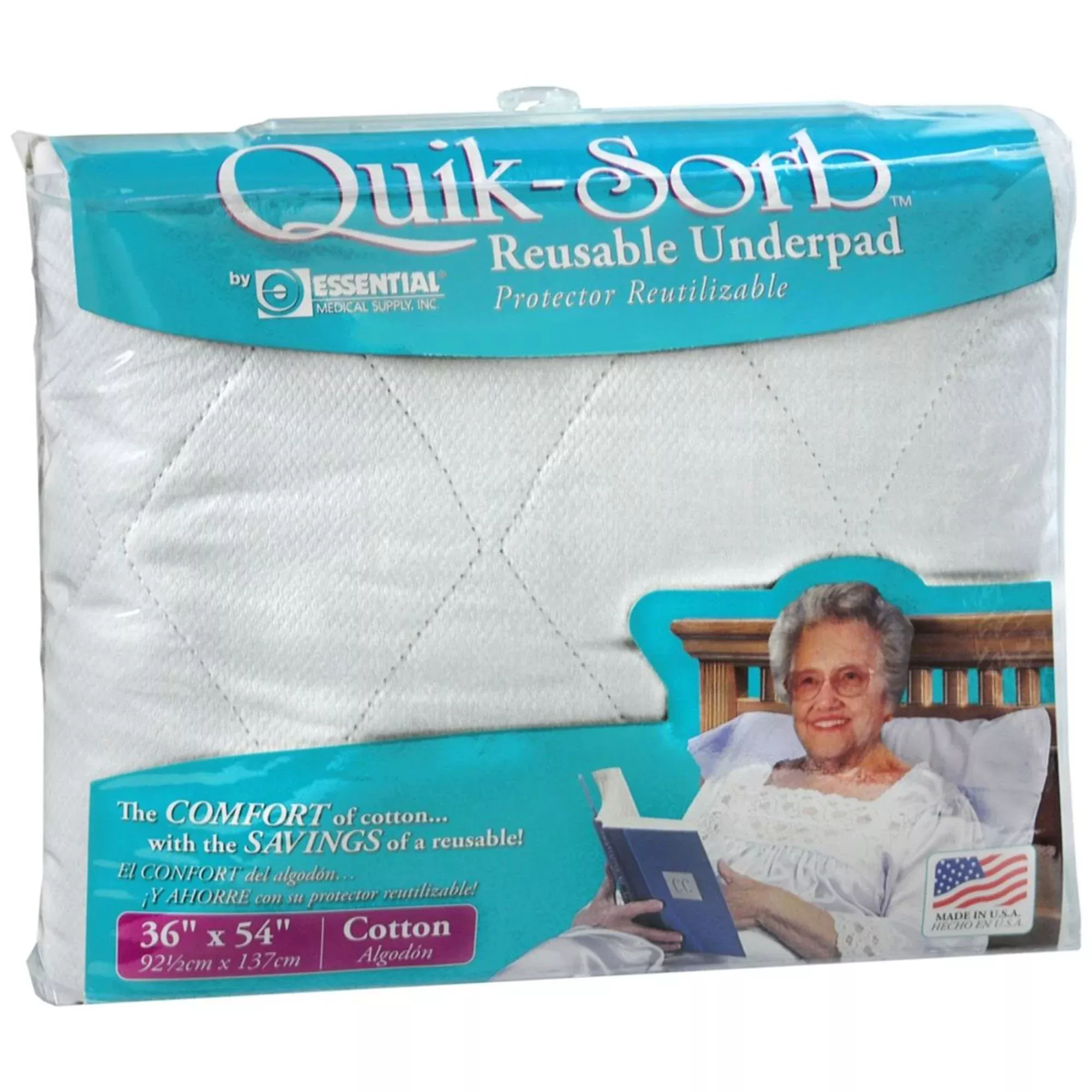 Quik-Sorb™ Reusable Underpad, 36 x 54 in., Blue, 1 Each