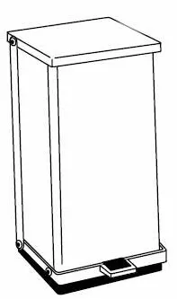RECEPTACLE, WASTE STEP-ON WHT 16QT
