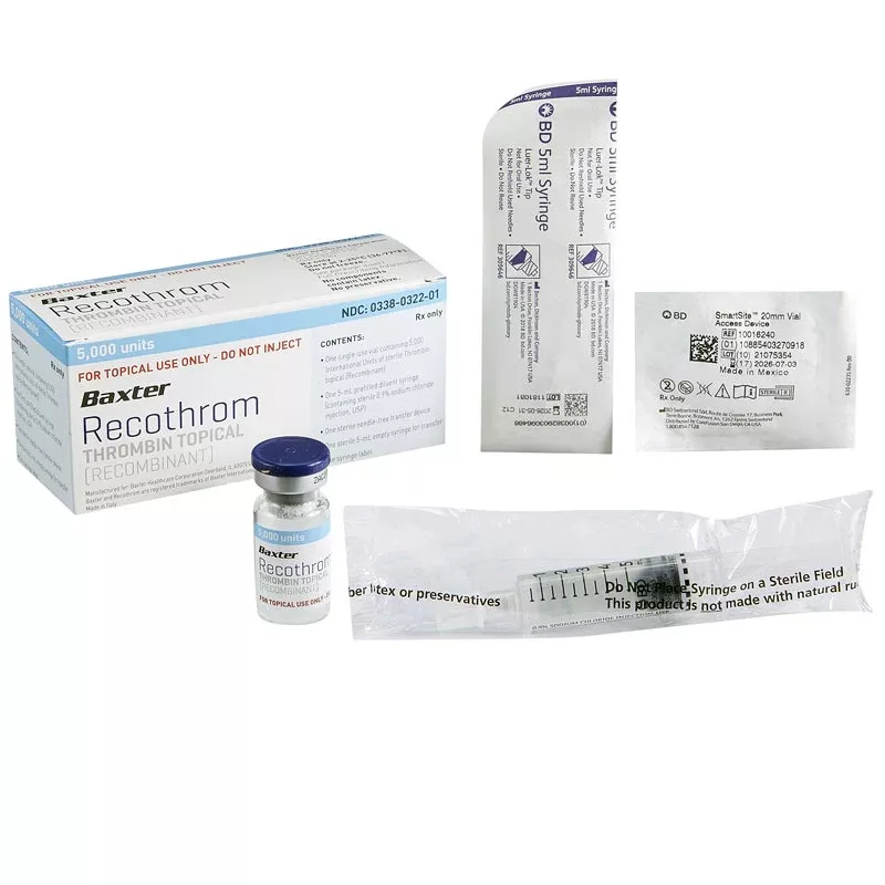 Recothrom Thrombin Topical (Recombinant) 5000 Units Kit (Topical Coagulant) (RX)
