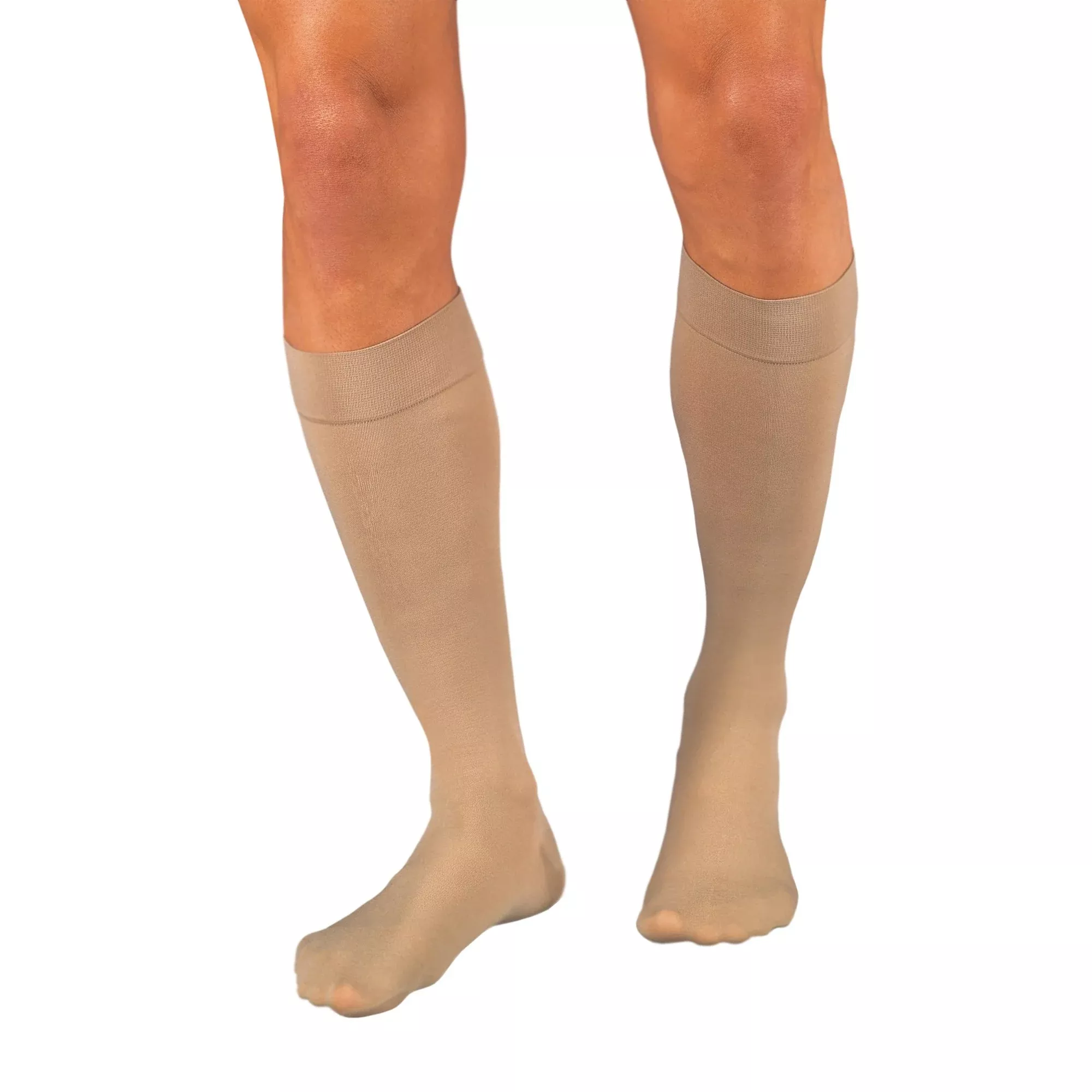 Relief Compression Knee-High Stockings, Large, Beige, 1 Pair