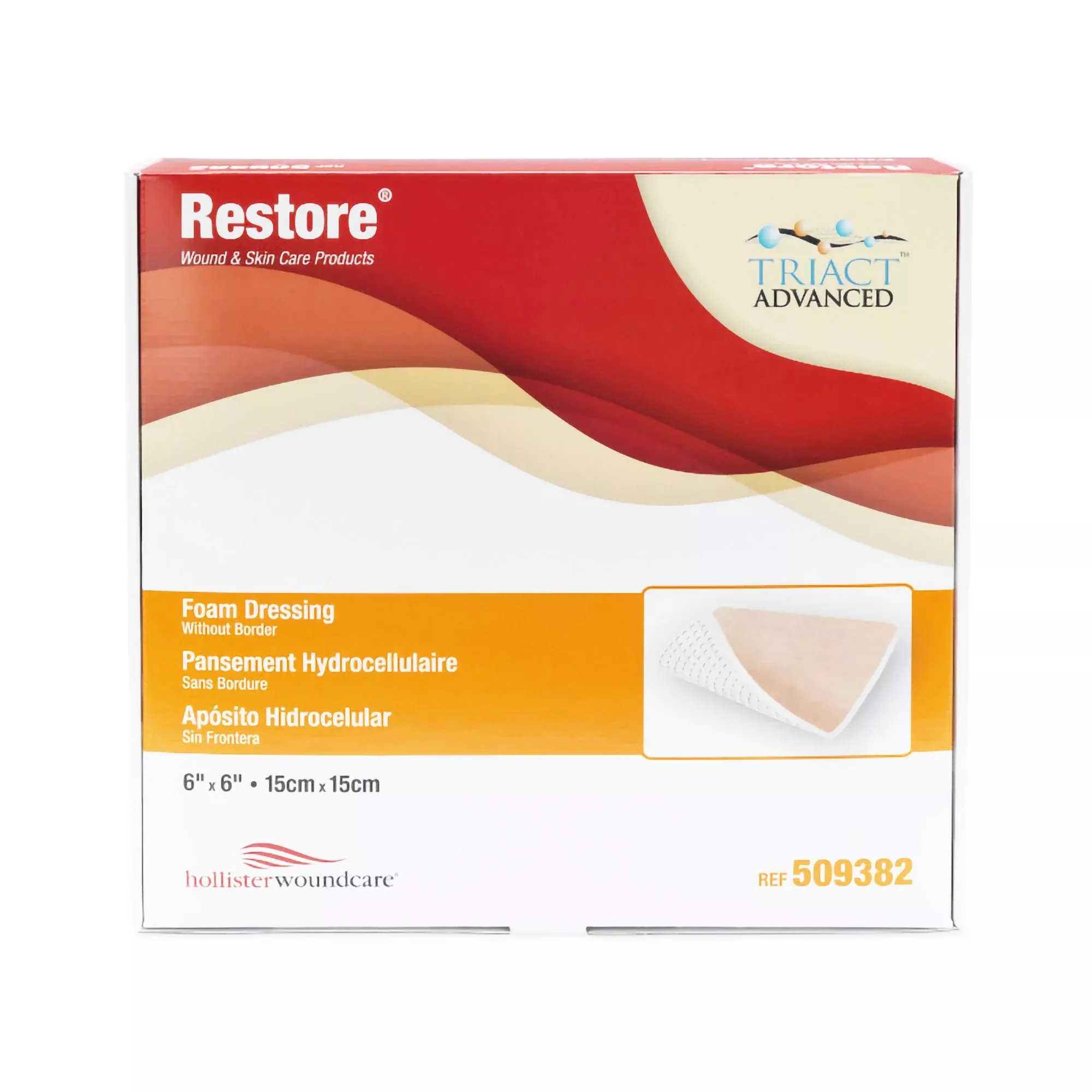 Restore™ Foam Dressing, 6 x 6 Inch, 1 Box of 10