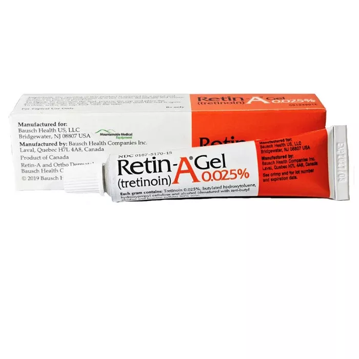Retin-A Gel 0.025% (Tretinoin) Topical Retinoid Gel for Acne & Anti-Aging Wrinkles 15 gram (RX)