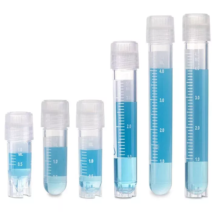 RingSeal Cryogenic Vials, Attached Screwcap with O-Ring Seal, Conical Bottom, Self-Standing, Sterile