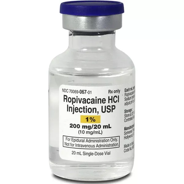 Ropivacaine Injection 1% 10mg/mL Single-Dose Vial 20 mL x 10 Pack (Rx)