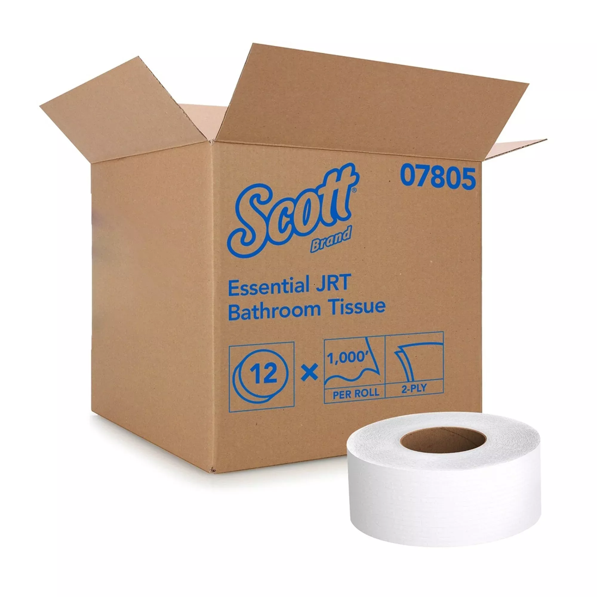 Scott Essential Jumbo Roll Toilet Paper, Standard, 1 Case of 12