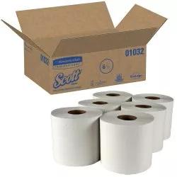Scott Essential White Paper Towel, 6 Rolls per Case, 1 Case of 6