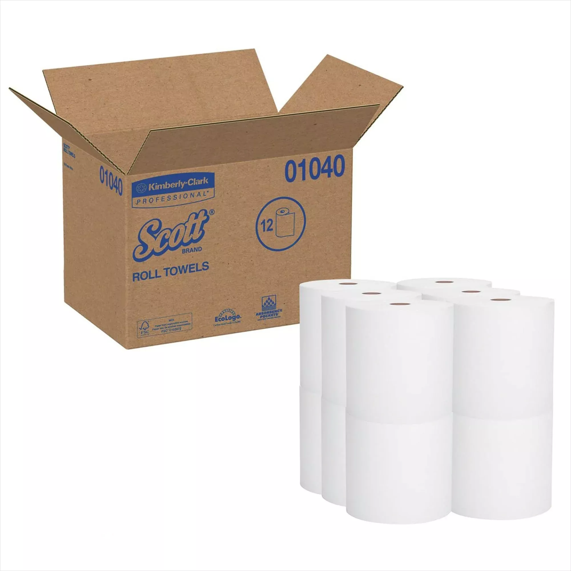 Scott Paper Towel, Hardwound Roll, 8" x 800', 1 Case of 12