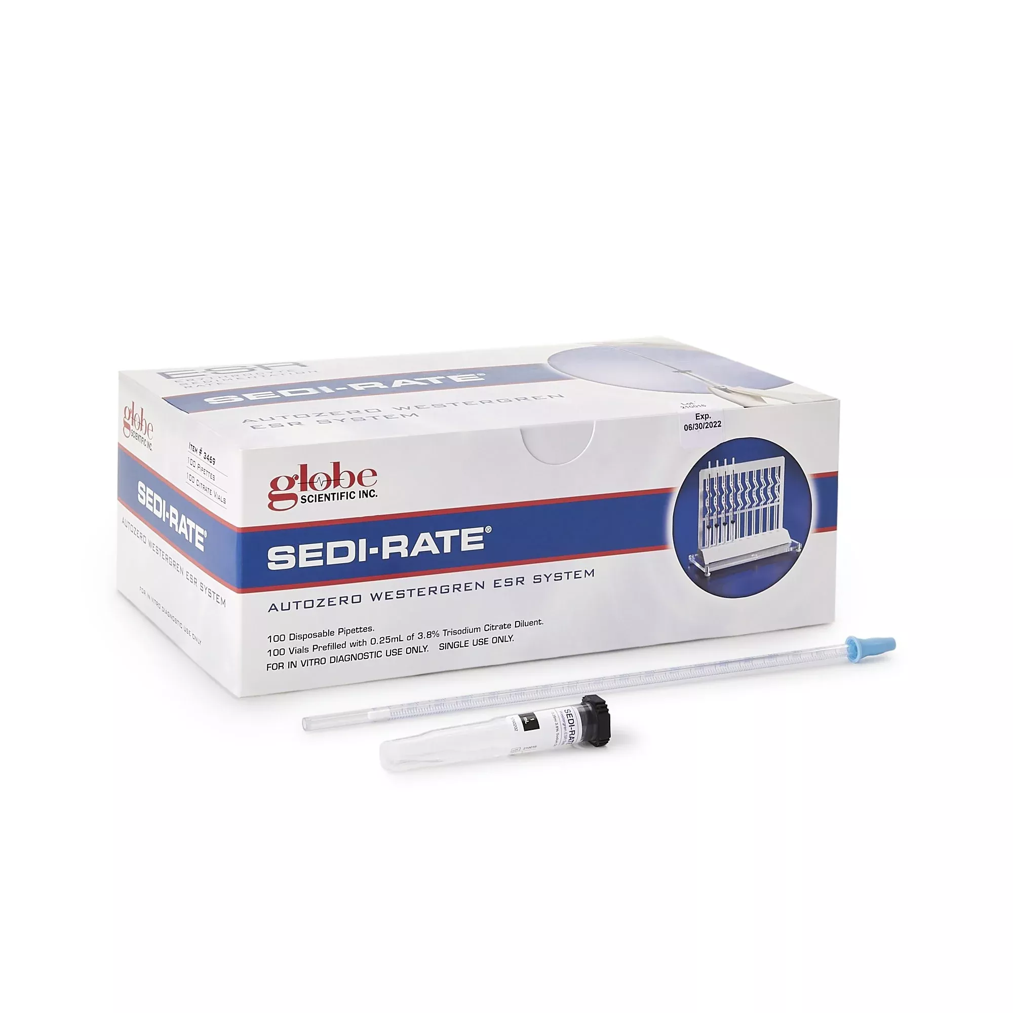 Sedi-Rate™ Autozero Westergren Test Kit, 1 Box of 100