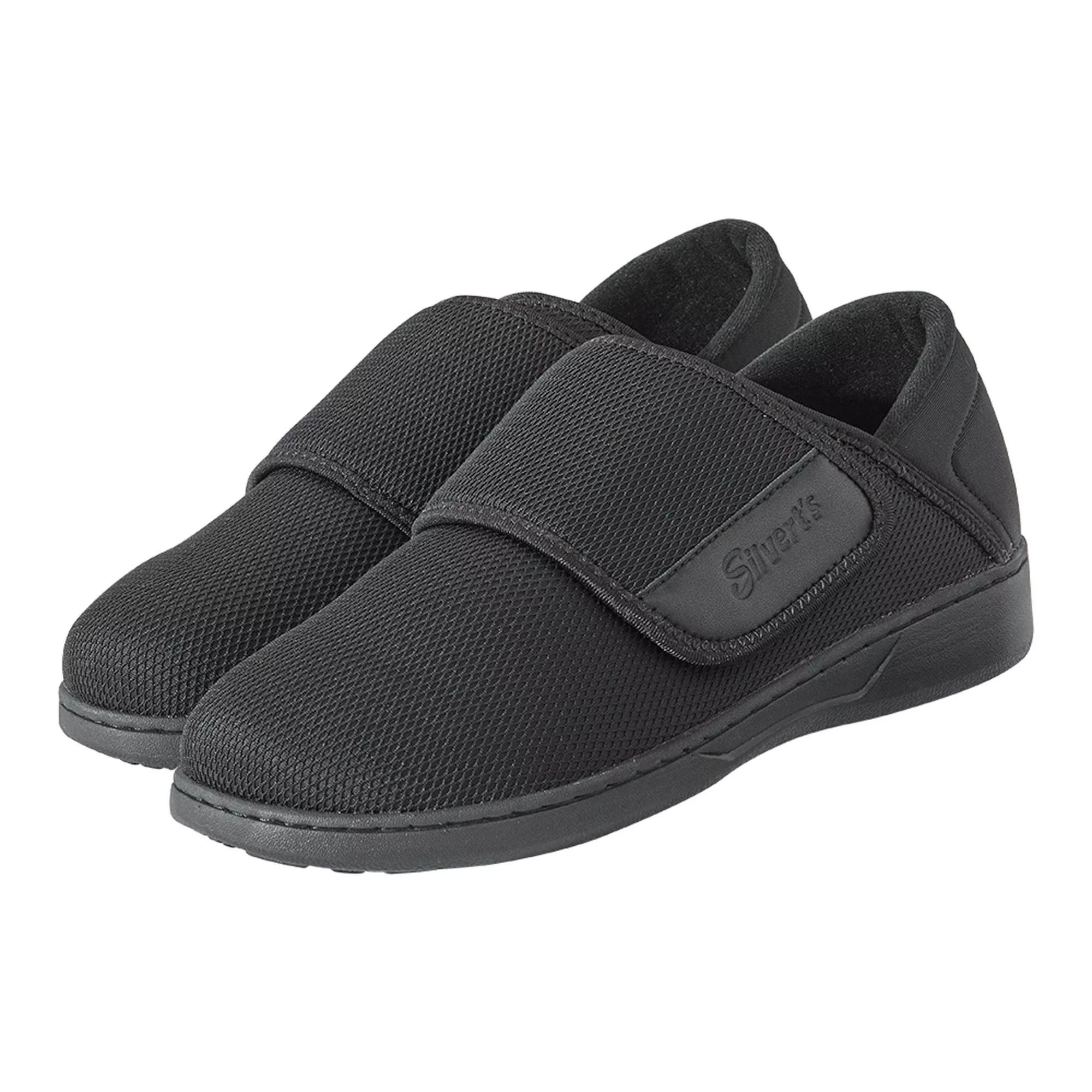 Silverts Comfort Steps Hook and Loop Closure Shoe, Size 13, Black, 1 Pair