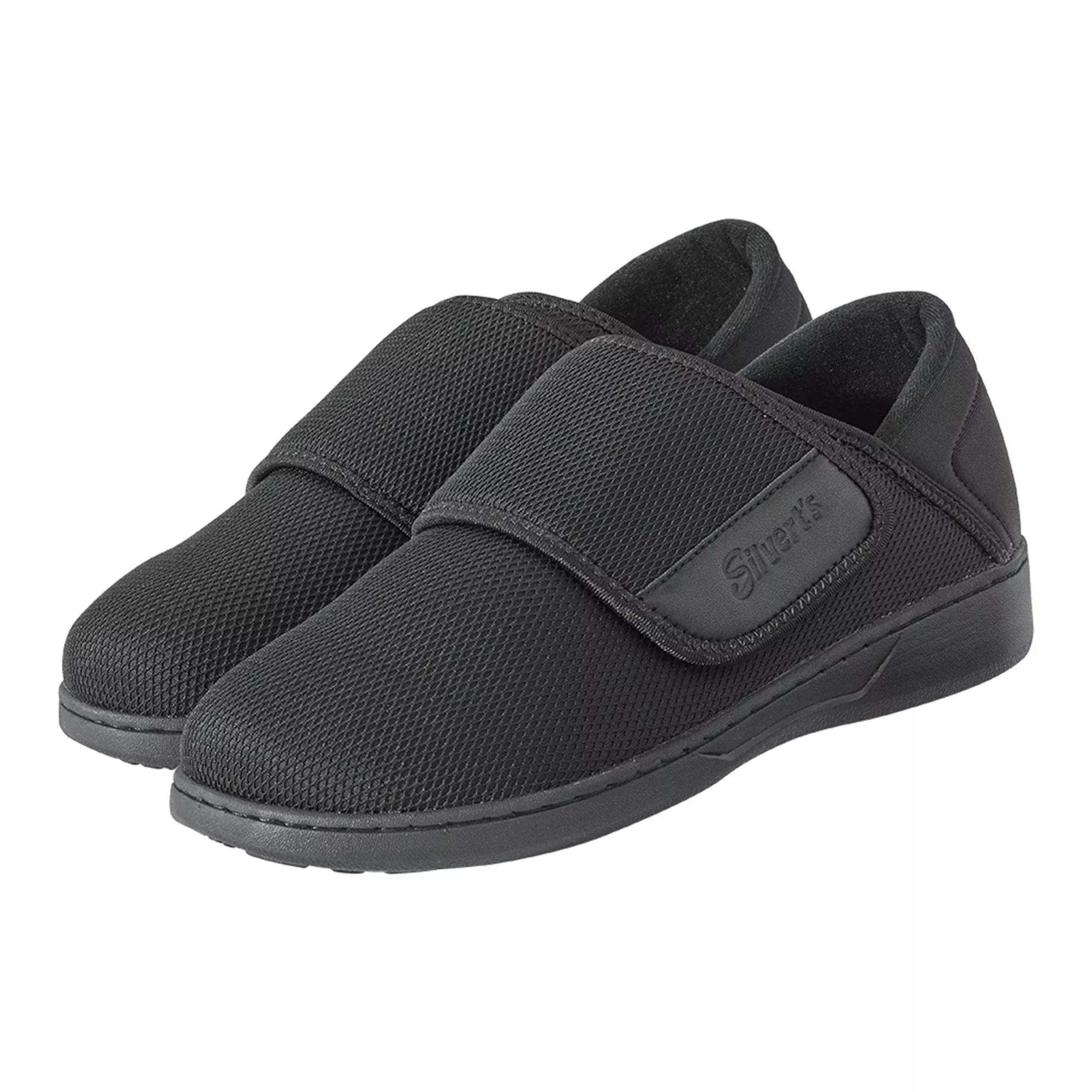 Silverts Comfort Steps Hook and Loop Closure Shoe, Size 7, Black, 1 Pair