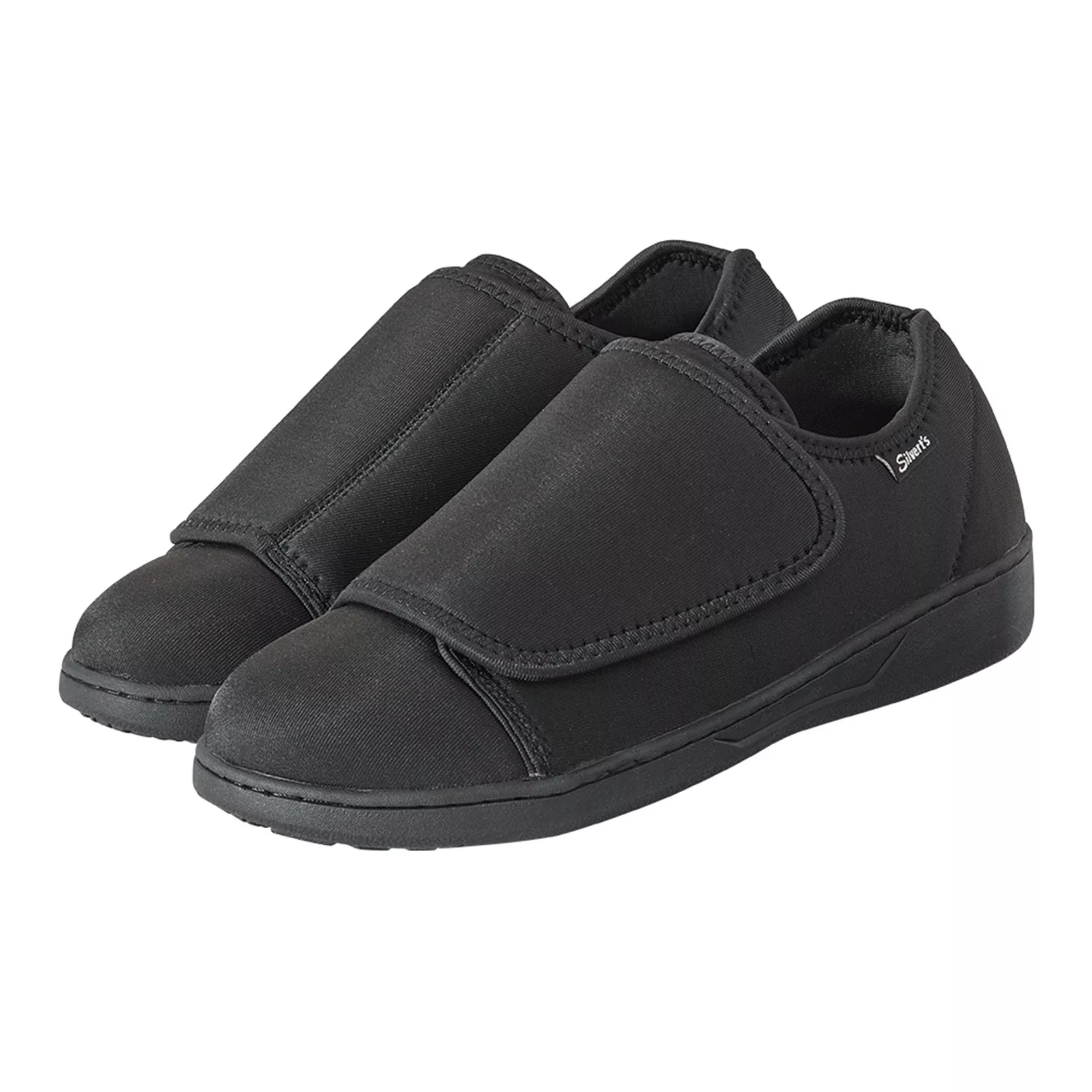 Silverts Ultra Comfort Flex Hook and Loop Closure Shoe, Size 14, Black, 1 Pair
