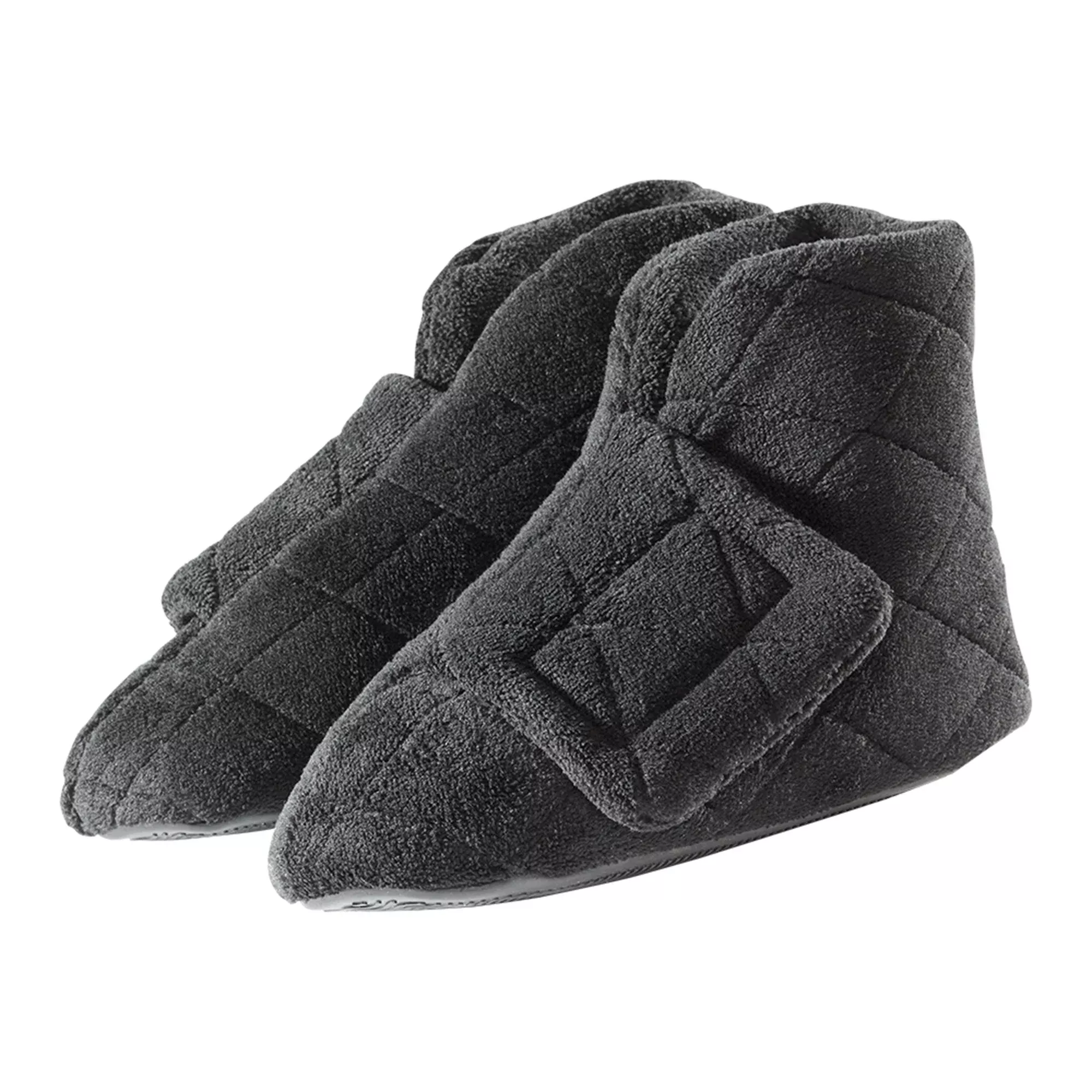 Silverts Women's Extra Wide Swollen Feet Slippers, Black, Medium, 1 Pair