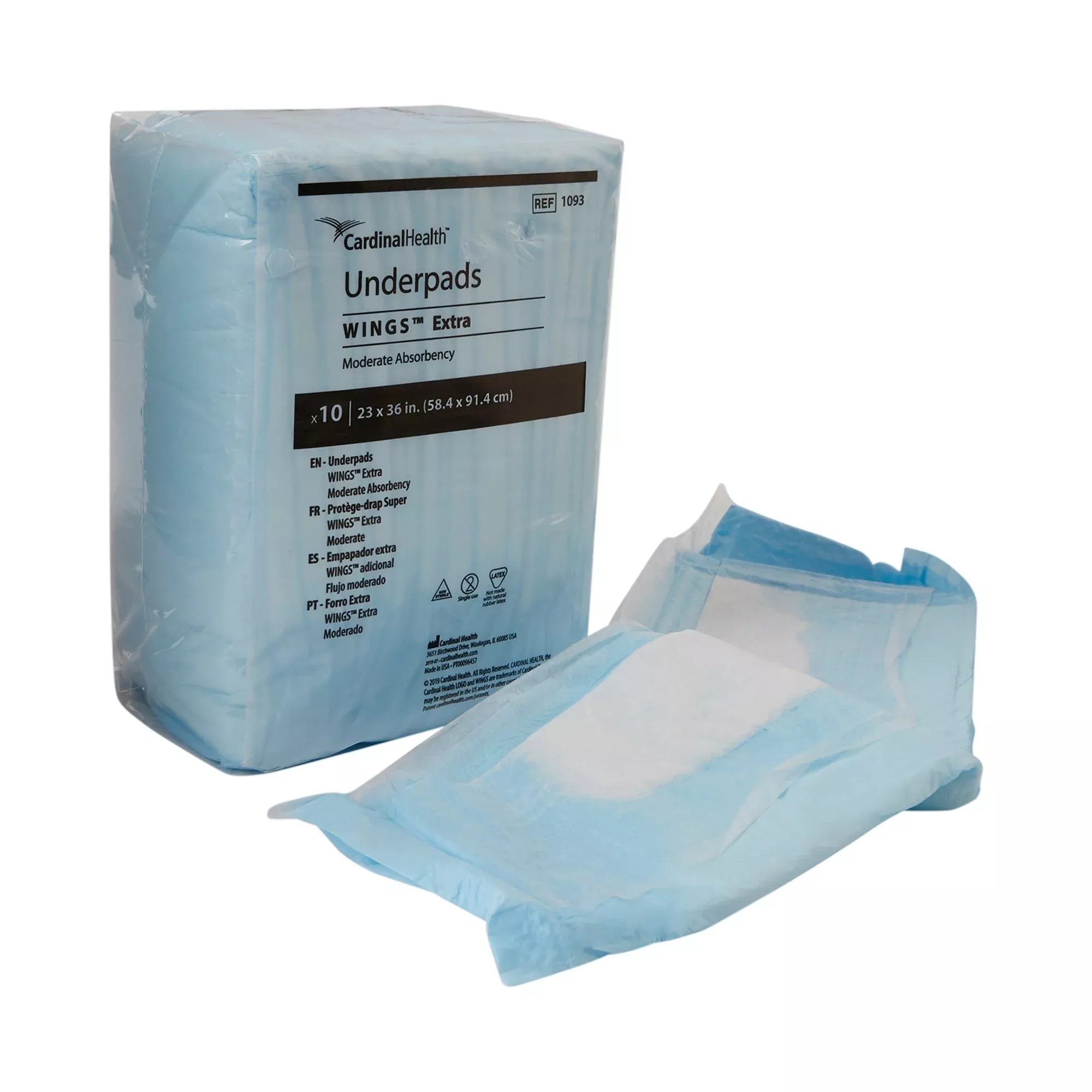Simplicity Extra Underpad, Disposable, 23 X 36 Inch, Moderate Absorbency, Blue, 1 Case of 150