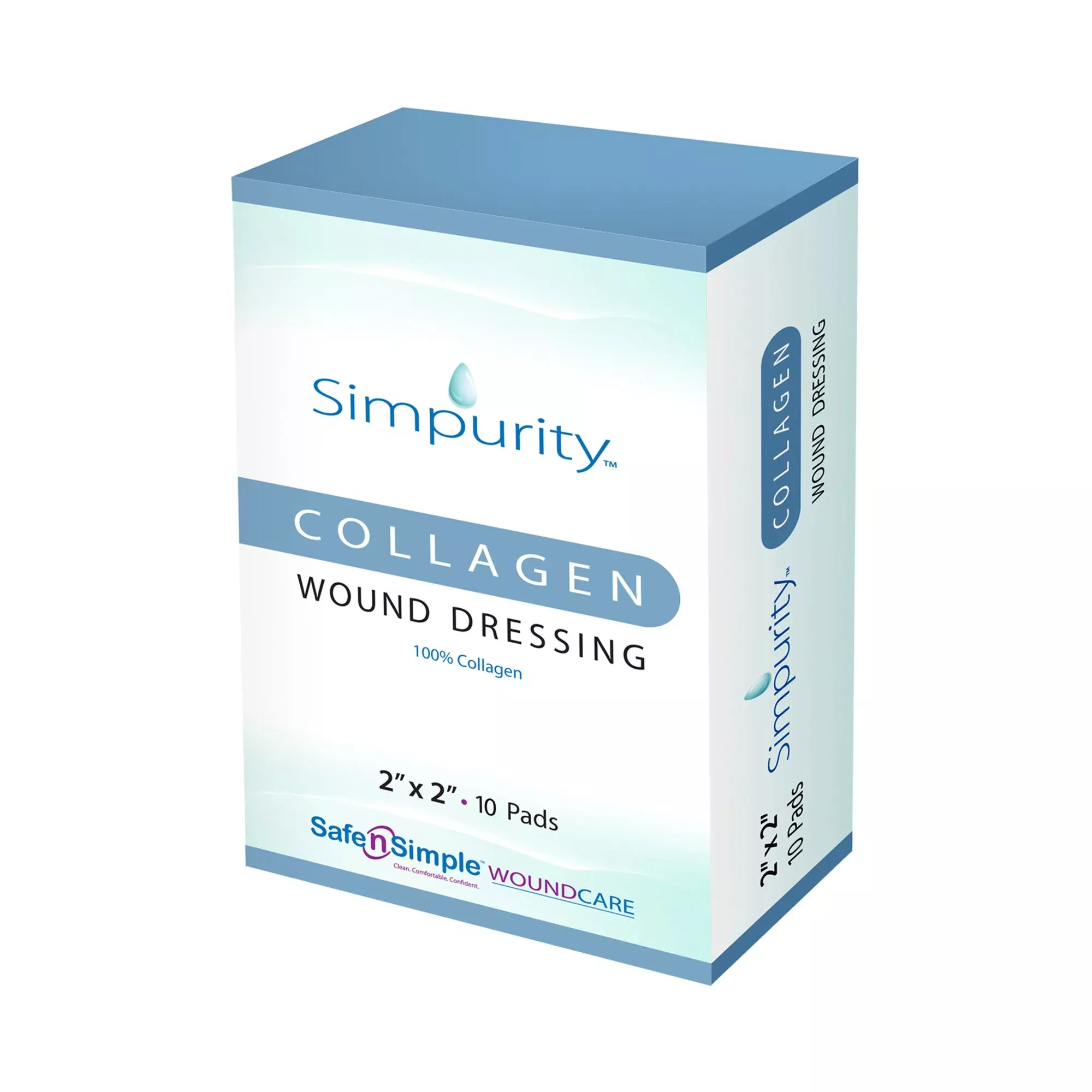 Simpurity™ Collagen Dressing, 2 x 2 Inch, 1 Box of 10