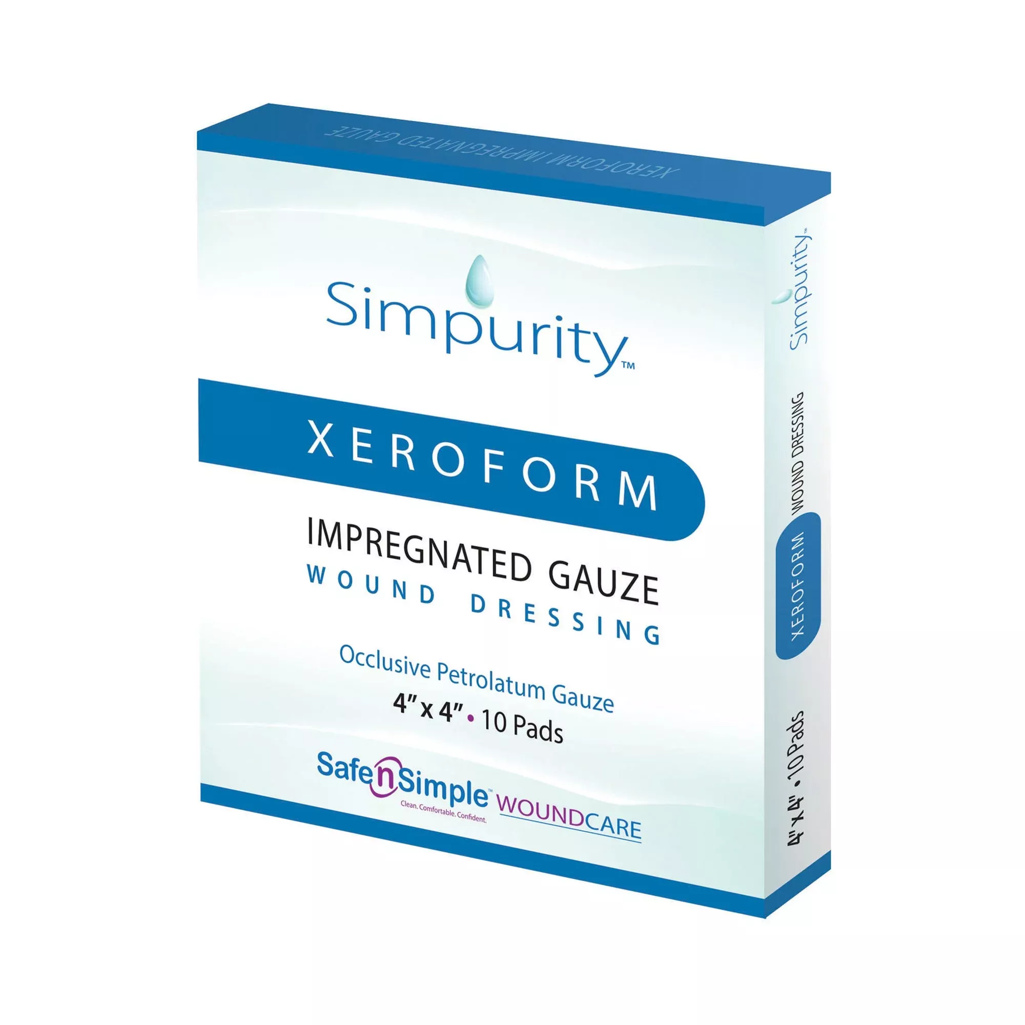 Simpurity™ Xeroform Petrolatum Impregnated Dressing, 4 x 4 Inch, 1 Case of 100