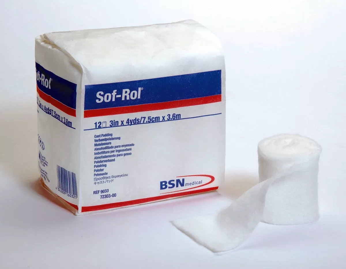 Sof-Rol White Rayon Undercast Cast Padding, 2 Inch x 4 Yard, 1 Bag of 24