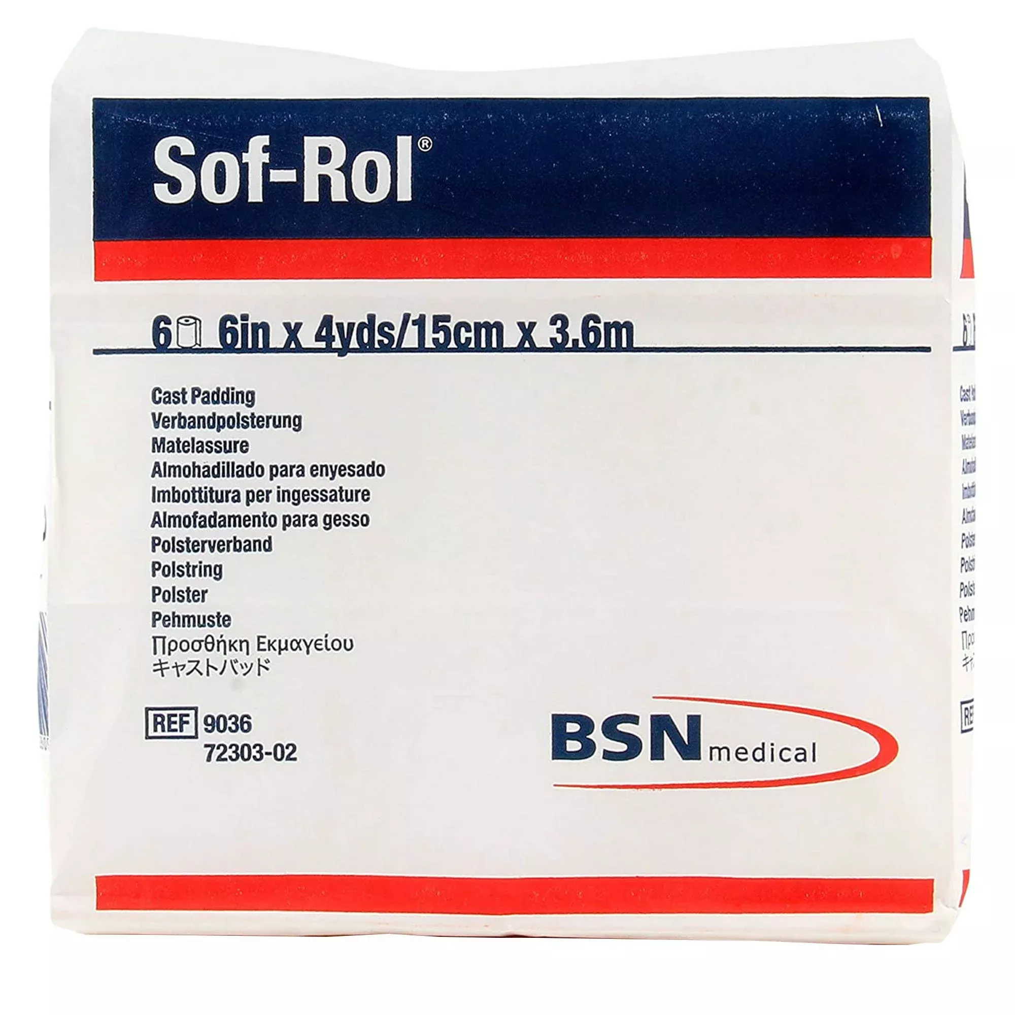 Sof-Rol White Rayon Undercast Cast Padding, 6 Inch x 4 Yard, 1 Bag of 6