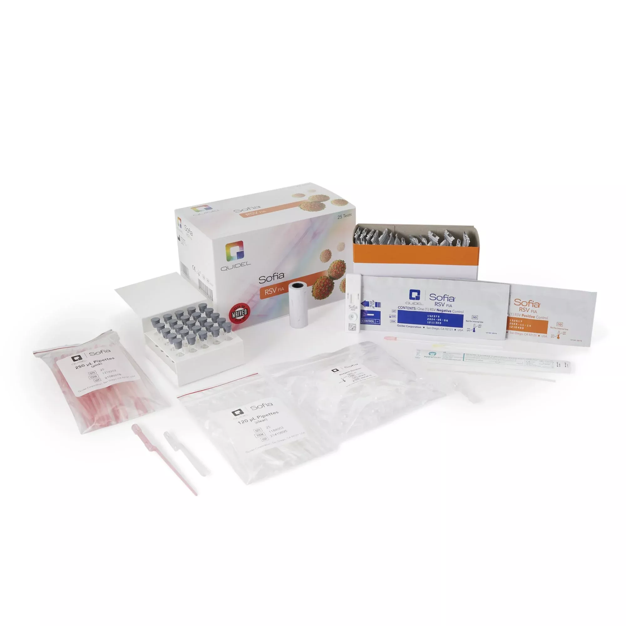 Sofia RSV FIA Rapid Test Kit, Respiratory Syncytial Virus Test (RSV), 1 Kit of 25
