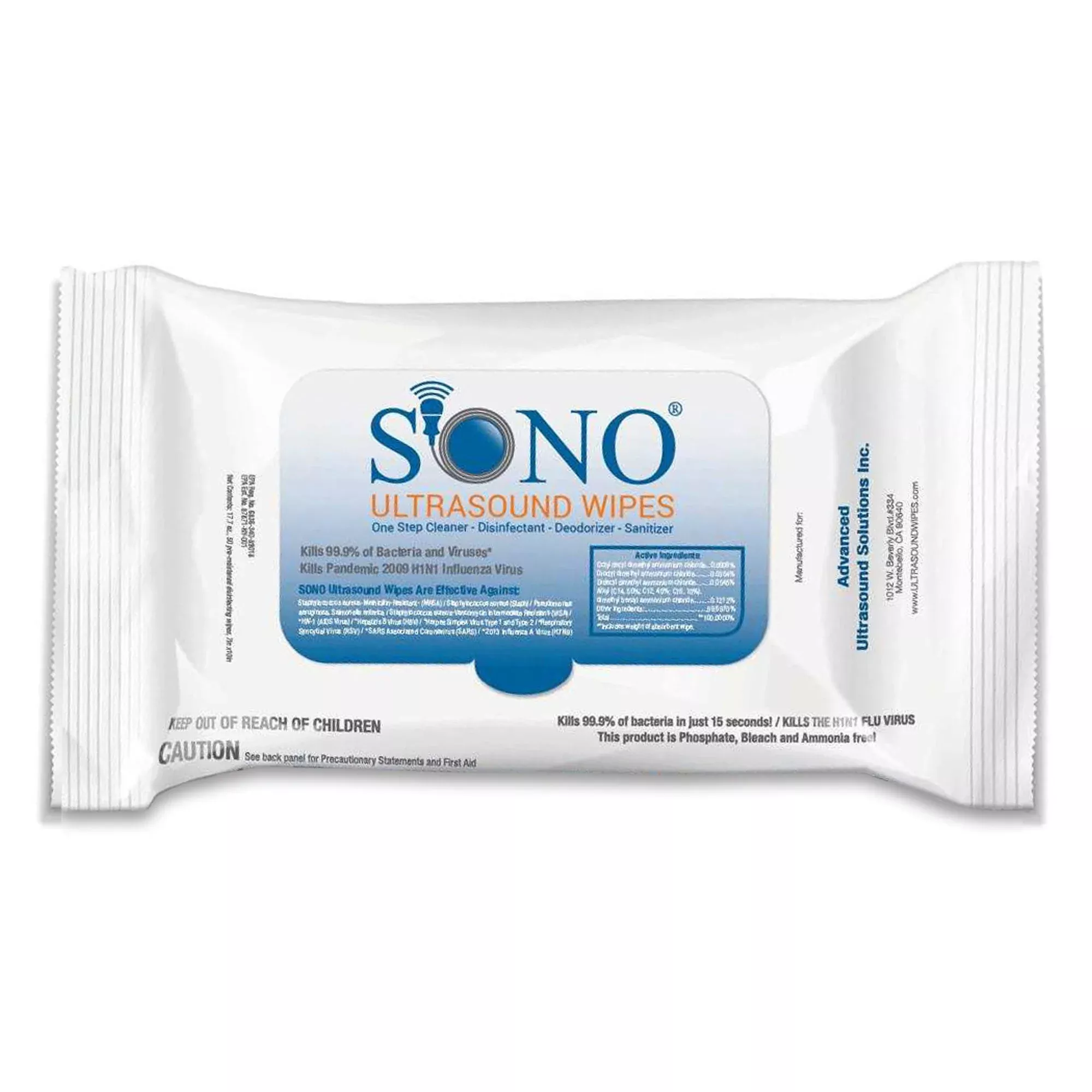 Sono Premoistened Surface Disinfectant Cleaner Wipes, 50ct, 1 Pack