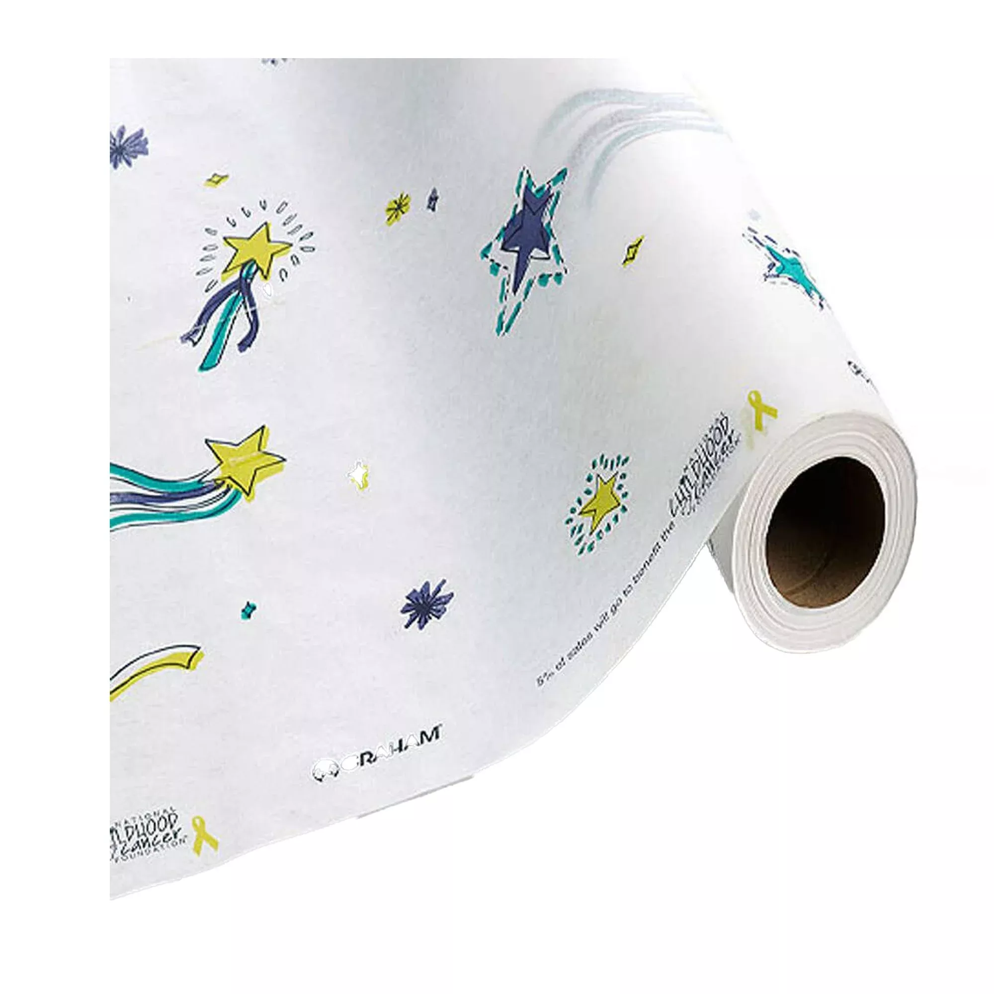 Stars of Hope Crepe Table Paper, 21 Inch x 125 Foot, White, 1 Case of 12