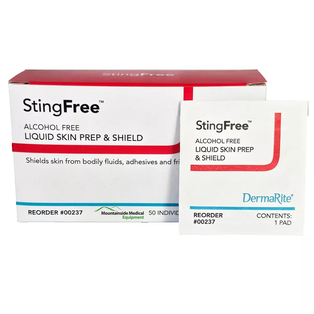 StingFree Liquid Skin Prep & Skin Shield Barrier Wipes, Alcohol-Free 50/Box