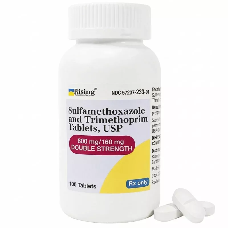 Sulfamethoxazole and Trimethoprim 800mg/160mg Double Strength 100 Tablets (Rx)