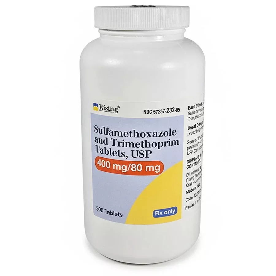 Sulfamethoxazole and Trimethoprim Tablets 400 mg/80 mg Rising Pharma, 500 Count (RX)