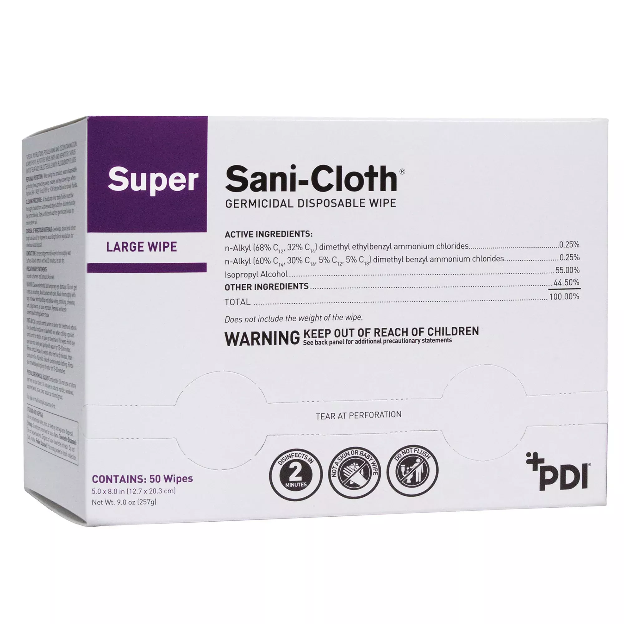 Super Sani-Cloth Surface Disinfectant Wipe, Individual Wipe, 1 Each